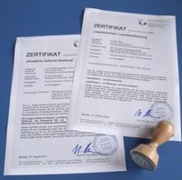 Zertifikat zur Lasersicherheit und zu künstlicher optische Strahlquellen